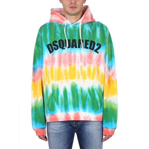 Dsquared2 Tie-Dye Hoodie With Striking Logo Design - NWT